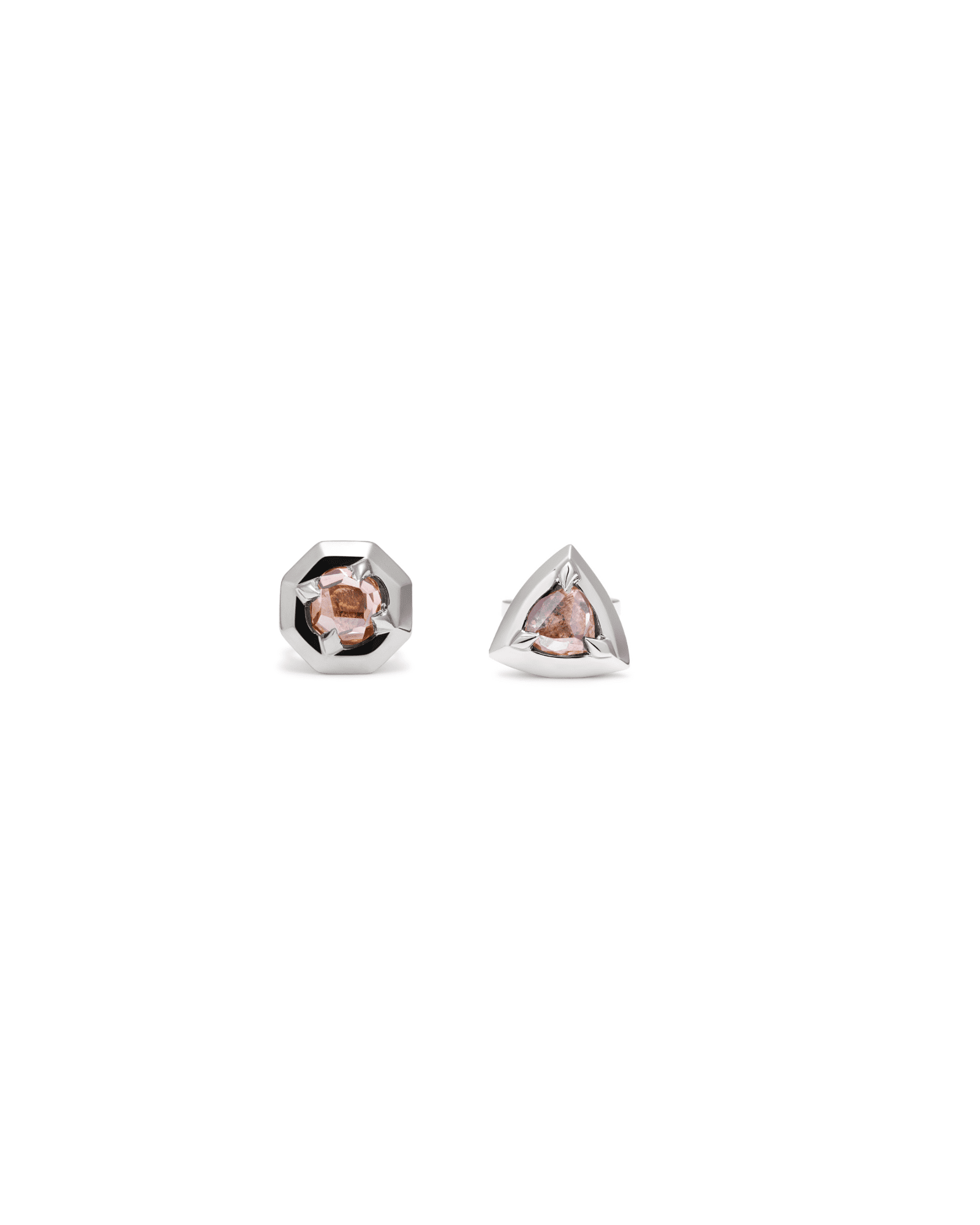 mismatched pair theia studs triangle & octagon small - 0